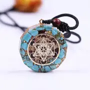 Natural Turquoises Orgonite Pendant Reiki Healing Energy Generator Emf Radiation