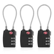 3pcs 3 Digit Combination Suitcase Luggage Flexible Baggage Cable Lock Travel ❅