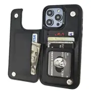 Compatible with iPhone 14 Pro Max Wallet Case with Card Holder, PU Black