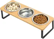 Cat Bowls with Stand | Pet Dishes | Adjustable Height 15-Degree Tilted Non-Slip Elevated Feeding Eating Bowls with Stand for Indoor Outdoor Pet