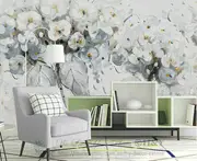 White Flower Removable Wall Mural B28