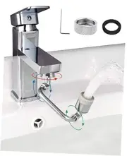 1080° Rotatable Faucet Extender, Swivel Faucet Aerator, Metal Faucet