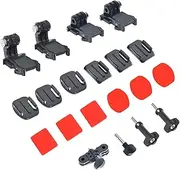 Fotoleey Helmet Sticky Mounts for GoPro - Flat + Curved Adhesive Mount + 3 Way Pivot Arm, Compatible with GoPro Hero 12, 11, 10, 9, 8