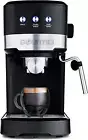 15-Bar Espresso Machine with Frothing Wand and 1.2L Removable Reservoir, Black