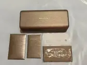 BVLGARI Gold Hard Clamshell Eyeglasses Sunglasses Case Cloth Card NEW