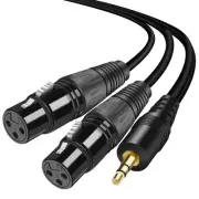 3.5mm TRS Stereo Male to Dual XLR Female Y-Splitter Cable3.5mm 1/8Inch to 2 X