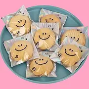 PQCLXUYA laser Cellophane Treat Bags,100pcs Smile Cookie Bags Self-adhesive Candy Bags for Holiday Birthday Wedding Party Favor Bags Goodie Bags （2.75 * 2.75 Inches）(Laser smiley)