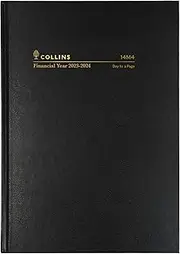 Collins 2023-24 Financial Year Diary Day to a Page, Size A4, Black
