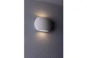 REMO Wall Light Surface Mounted Up/Down 6.8W Curved Sand IP54 Opal Diffuser 500LM