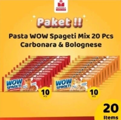 Mie Sphageti Wow 20Pcs Mix Carbonara & Bolognese