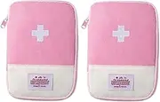 2Pcs Pink - Small First Aid Bag Empty, Empty First Aid Pouch, Mini Portable Medical Bag for Outdoor Camping Hiking Traveling Emergency Bag First Aid Kits (15 * 10.5cm)