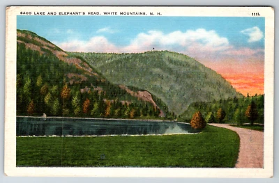 1910s Saco Lake Elephant's Head White Mountains NH Vintage Postcard