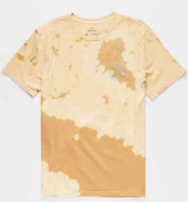BRIXTON Men's S/S T-Shirt CREST II - Mojave/White Cloud Wash - Small - NWT