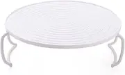 Microwave Plate Tray Multifunctional White Round Food Steaming Rack with Handle for Kitchen