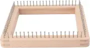 Mini Square Wooden Knitting Board with Hooks for Weaving Mat Hairband Blanket Sock (L 3.2cm / 1.3in)