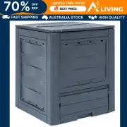 Garden Composter 60x60x73 cm 260L Eco-Friendly Outdoor Compost Bin 45682