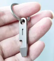 EDC Mini Titanium Alloy Keychain Pry Bar Crowbar Bottle Opener Ruler Multi Tools