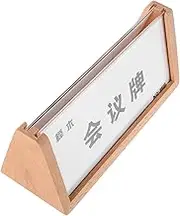 PAMINGONO Acrylic Name Plate Holder with Solid Wood Base Elegant Desk Sign Display for Office Conference Room Reception Versatile Multipurpose Table Decoration for Quick Updates