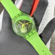 NEW✅LIMITED EDITION✅ SWATCH POMME-TECH Skeleton Green Watch SUOG110