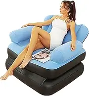 Inflatable Chair | Double Layer Inflatable Sofa Bed with Armrest, Inflatable Garden Sofa, Foldable Recliner Chair Lazy Sofa Bed Dresser Adult Outdoor