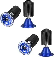 uxcell 2 Pair Bike Handlebar End Plugs Aluminum Bar End Caps 24-35mm Adjustment Expanding Locking with Screw for MTB Road BMX Fixed Gear Bike, Blue