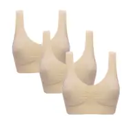 Nevenka 3 Pcs Seamless Sports Bras with Removable Pads Yoga Vest-Set3