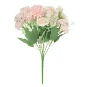 7 Branch Artificial Silk Peony Hydrangea Fake Flower with Stem, Pink
