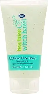 Boots Tea Tree and Witch Hazel Exfoliating Face Scrub 150ml - Unclogs Pores & Helps Skin Look Smooth & Even