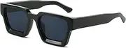 [GNOLONG] Retro Square Sunglasses for Men Women Rectangle Chunky Thick Frame Black Shades Sun Glasses UV400 Protection