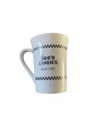 See's Candies Since 1921 Mug Cup White Black & White Checkered Coffee 12 oz New