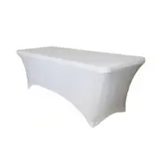 Catzon Stretch Tablecloth Rectangular Wedding Banquet Decoration-White