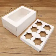 Windowed Cupcake Boxes with Removable Tray for Gifting - 2/4/6/12 Holes