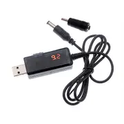 USB Step-up Converter Cable DC5V to 9V 12V Boost Power Cable with DC Jack 5.5x2.1/2.5mm 3.5x1.35mm black