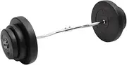 Curl Barbell with Plates Set 60kg, Free Weights, Weight Lifting Bar, Barbell for Hip Thrusts/Squats/Lunges for Gym and Home