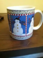 DEBBIE MUMM "Snowman"B Mug - Red Cardinal Birds