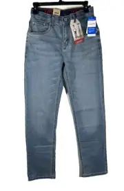 Levi's 514 Jeans Boy's Size 16 Blue Straight Fit Adjustable Waistband Reg 28x30