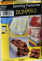 SIMPLICITY CRAFT PATTERN 5854 FLEECE BLANKETS & THROWS TO MAKE UNCUT FF