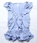 Free People Women's Ruffle Me Away Plunge V-Neck Tank Top LB3 Blue Heron Small