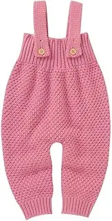 [Generic] Linen Baby Girl Clothes Ruffle Boys Vest Girls Jumpsuit Romper Winter Knit Baby Sweater Outwear Girls Romper&Jumpsuit Girls Romper (Pink, 12-18Months)