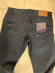 ROBERTO CAVALLI CLASS MEN'S JEANS SLIM-STRAIGHT distressed dark wash 30x30