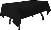 NY Threads Black Table Cloth [152 x 213 cm - 2 Pack] Rectangle Stain-Resistant & Machine Washable Table Cloth for Weddings, Picnics, Parties and Restaurants - [60 x 84 Inch]