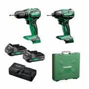 HiKOKI KC18DD(HCZ) - 18V Brushless 2 Piece Drill Driver/Impact Driver Combo Kit (2 x 2.0Ah)