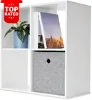 4 Cube Unit White Shelf Board Books Storage