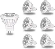 GOHDLAMP GU4 MR11 Non-Dimmable LED Bulbs, Pack of 6, GU4 LED 12V 3W Replaces 30W Halogen Lamps Floodlight, Warm White 2700K 500LM AC/DC 11V-14V, GU4.0 Base
