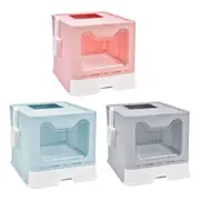 Large Foldable Cat Litter Box Enclosed Large Kitty Toilet Box Tray Drawer Scoop