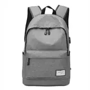 Men Large Capacity Waterproof Multi-Layer Usb Oxford Light Weight Backpack Outdoor Bag Grey