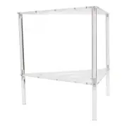 Acrylic Corner Shower Caddy 2 Tier Floor Standing Hollowed Corner Shelf