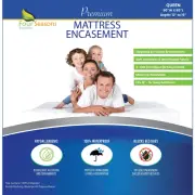 Essentials Queen Mattress Protector Zippered Bedbug Waterproof Mattress Cover