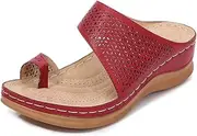 [LAIDIC] Ladies Sandals Ladies Flip-Finger Sandals and Slippers Bohemian Hollow Wedge Sandals Ladies Flip-Flop Sandals