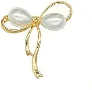 brooches for women, la luen Bow Brooch Pins Sweater Shawl Clips Faux Pearl Brooch Pins for Women Girls